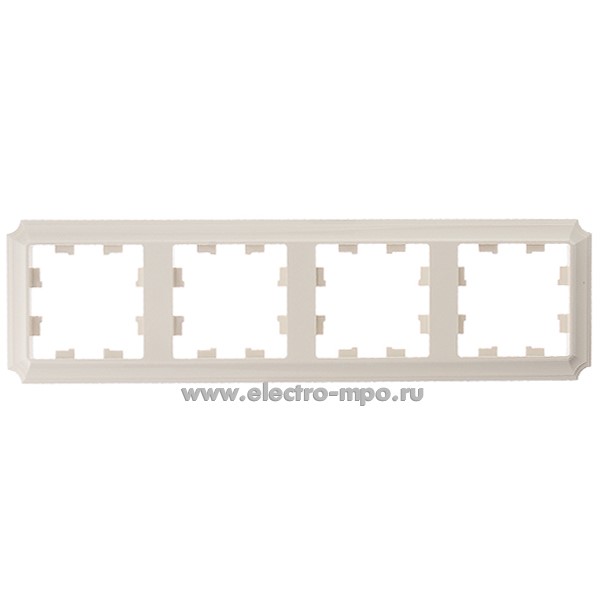 Ю3809. Рамка-4 AtlasDesign Antique ATN100204 универсальная бежевая (Systeme Electric)
