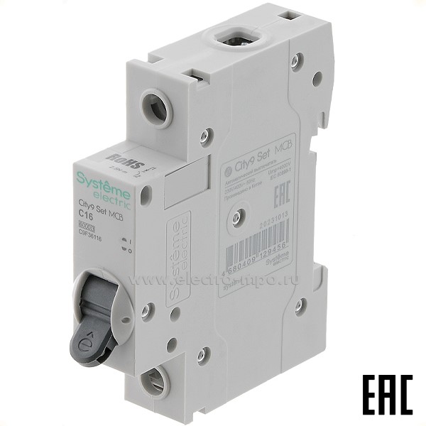 А0703. Автоматический выключатель City9  C9F36116 C16А/1п/  6кА на Din-рейку (Systeme Electric)