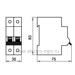 К5265. Автоматический выключатель DX"3"-E 407280 /2Р/ C32A 6,0 кА (Legrand)