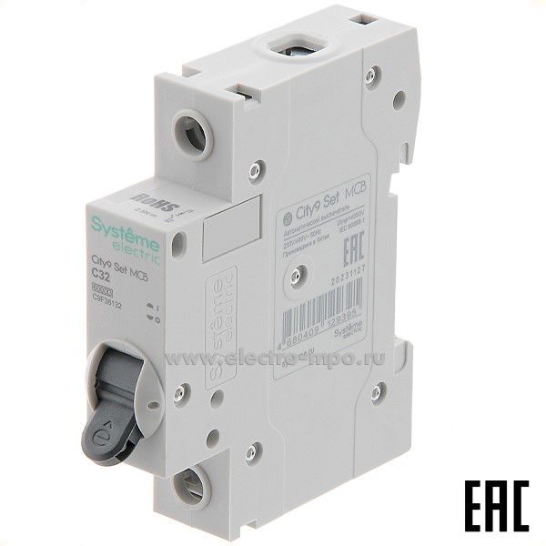 А0706. Автоматический выключатель City9  C9F36132 C32А/1п/  6кА на Din-рейку (Systeme Electric)