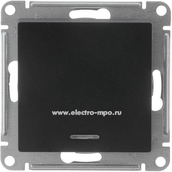 Ю4243. Механизм AtlasDesign ATN001013 выключателя 1 кл. с подсветкой с/п карбон (Systeme Electric)