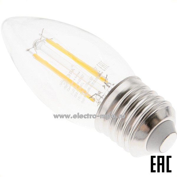 Л0032. Лампа 9Вт Б0046993 F-LED B35-9W-827-E27 1170Лм 2700К светодиодная "свеча" т/б свет (ЭРА)