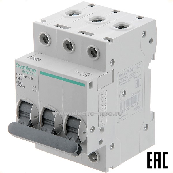 А0727. Автоматический выключатель City9  C9F36340 C40А/3п/  6кА на Din-рейку (Systeme Electric)