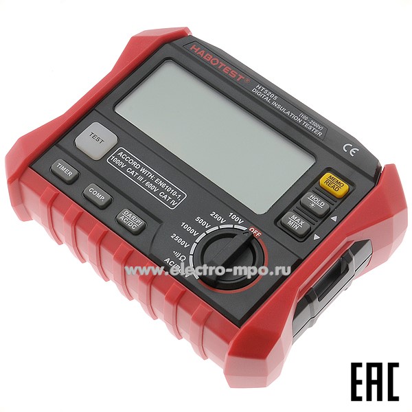И4710. Измеритель HT5203 / HT5205 сопротивления изоляции цифровой со шнурами без поверки (Habotest)