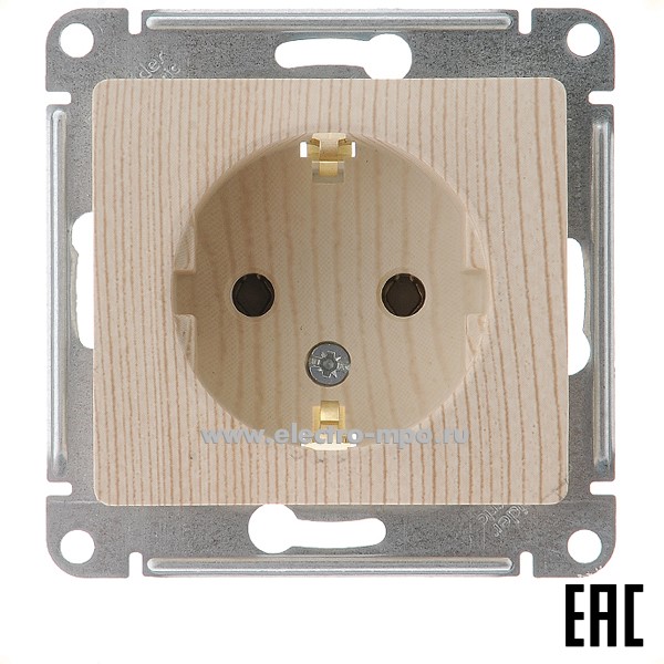 Ю0806. Механизм Glossa GSL001543 розетки "евр" с/п сосна (Systeme Electric)