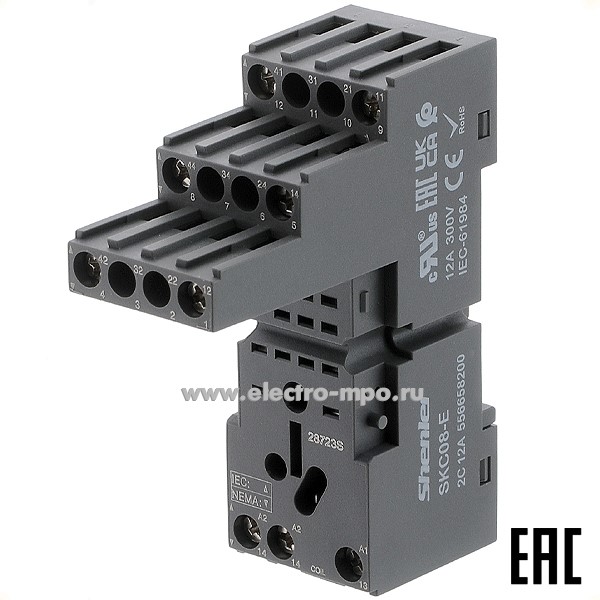 А4648. Розетка SKС08-E для реле серии RKE на 2п контакта (Shenler)