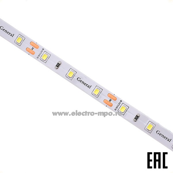 С1088. Лента светодиодная 500422 комплект GLS-2835-60-4.8-12-IP20-PRO-6-5-KIT 24Вт 6500К 12В 5м (General)