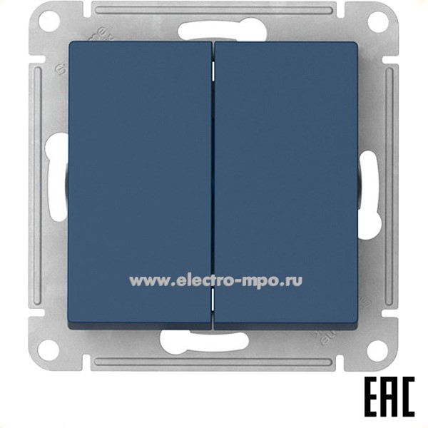 Ю52. Механизм AtlasDesign ATN001151S выключателя 2 кл. безвинт. зажим. с/п аквамарин (Systeme Electric)