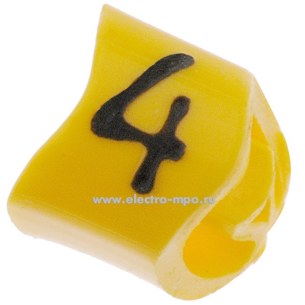 М4476. Кольцо РА-100034 закрытое символ "4" диаметр провода 2,5-5мм (Partex)