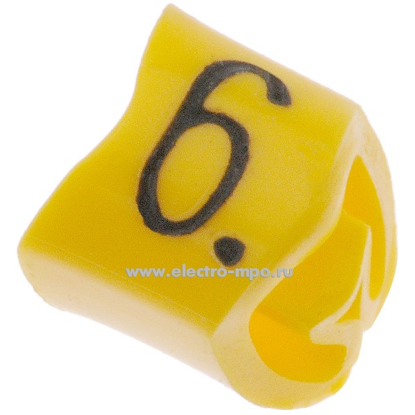 М4478. Кольцо РА-100036 закрытое символ "6" диаметр провода 2,5-5мм (Partex)