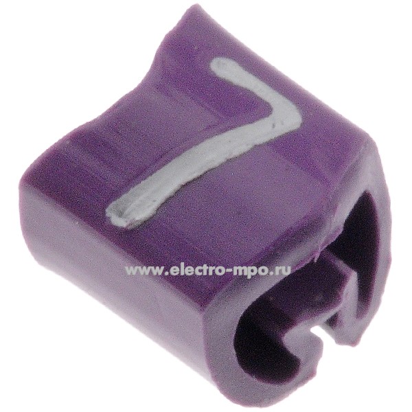 М4483. Кольцо РА-020037 закрытое символ "7" диаметр провода 1,3-3мм фиолетовое (Partex)