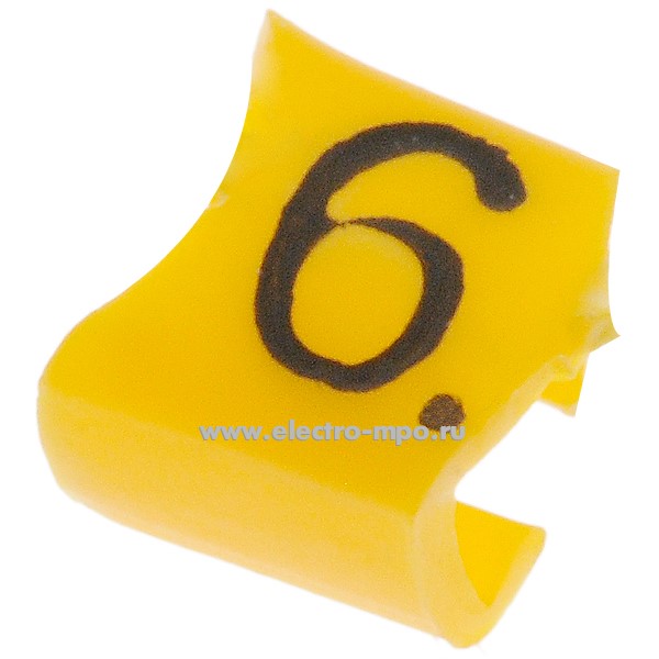 М4407. Кольцо РC-100036 открытое символ "6" диаметр провода 2,4-3,0мм (Partex)