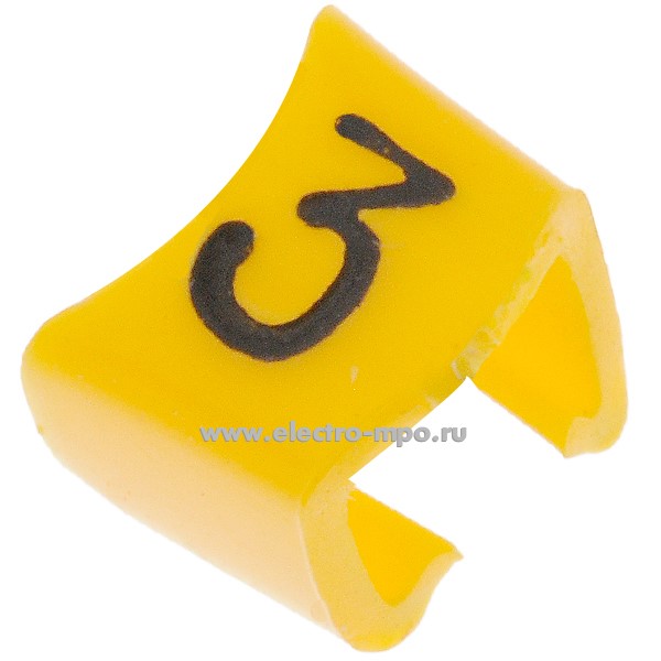 М4421. Кольцо РC-200033 открытое символ "3" диаметр провода 3,0-4,0мм (Partex)