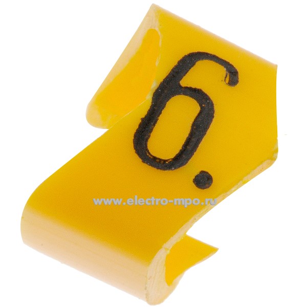 М4458. Кольцо РC-400046 открытое символ "6" диаметр провода 5,0-6,2мм (Partex)