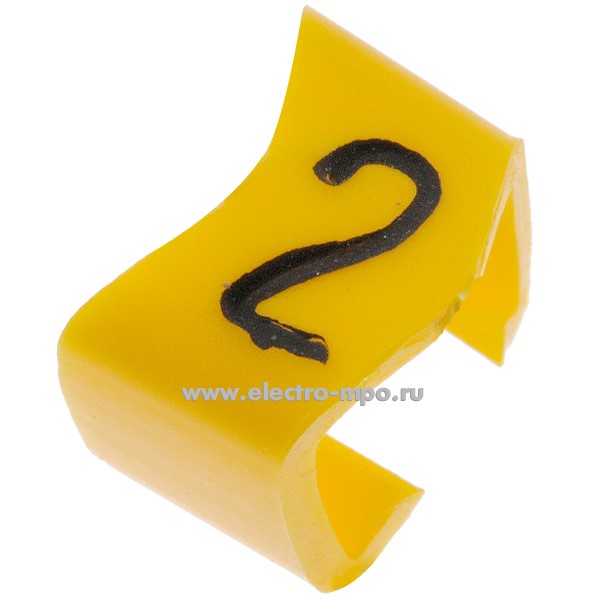 М4454. Кольцо РC-400042 открытое символ "2" диаметр провода 5,0-6,2мм (Partex)