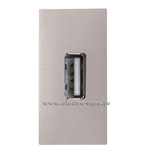 Ю0257. Механизм Zenit N2155.9PL 2CLA215590N1301 разъема USB тип А 1 модуль серебро (ABB)