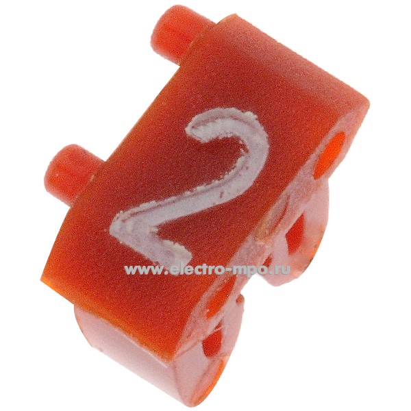 Б7183. Маркер 38102 CAB3 символ "2" красный 0,15-0,5мм2 (Legrand)