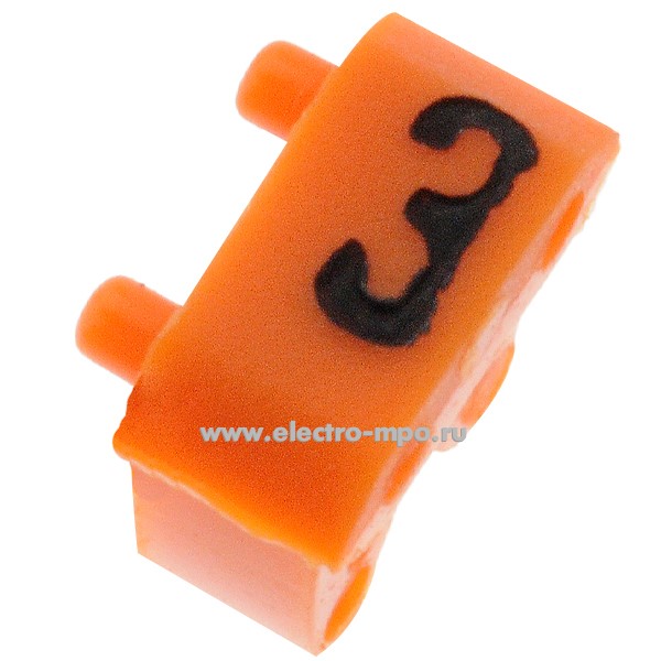 Б7184. Маркер 38103 CAB3 символ "3" оранжевый 0,15-0,5мм2 (Legrand)