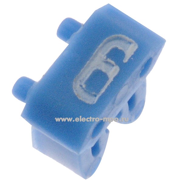 Б7187. Маркер 38106 CAB3 символ "6" голубой 0,15-0,5мм2 (Legrand)