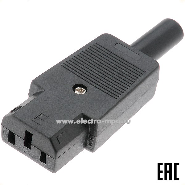 Р2480. Розетка сетевая на шнур 11-0004 чёрная (Rexant Китай)