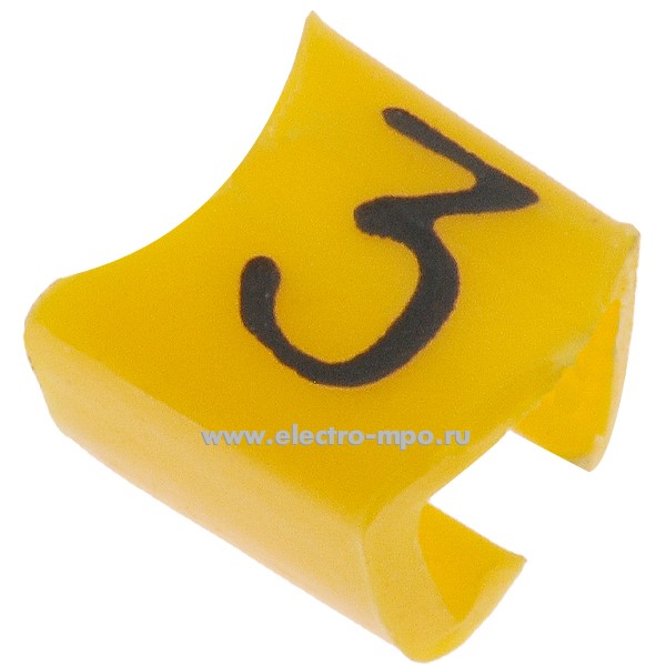 М4404. Кольцо РC-100033 открытое символ "3" диаметр провода 2,4-3,0мм (Partex)