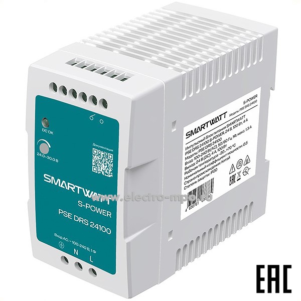 Б5211. Блок питания PSE DRS 24100 1ф Мощность 96Вт выход 24В пост. тока 4А (SMARTWATT)