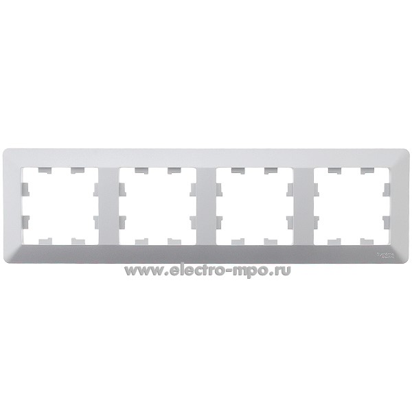 Ю32. Рамка-4 AtlasDesign Air ATN220304 универсальная алюминий/дымчатый черный (Systemе Electric)