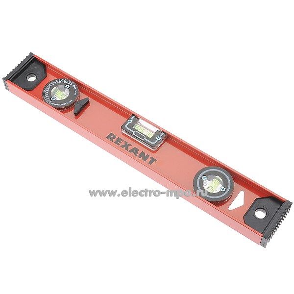 И3384. Уровень 12-9211 алюминиевый 600мм 3 измерительные колбы (Rexant)