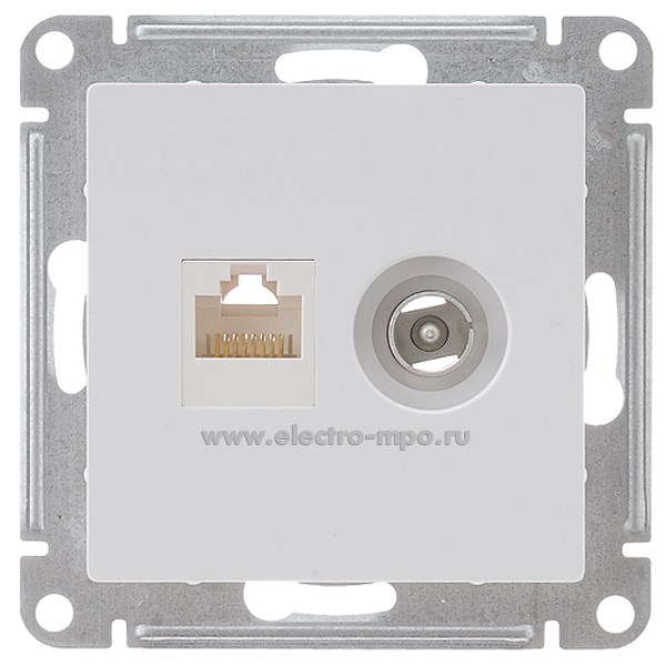 Ю4032. Механизм AtlasDesign ATN000189 TV розетки + RJ45 5e с/п белый (Systeme Electric)