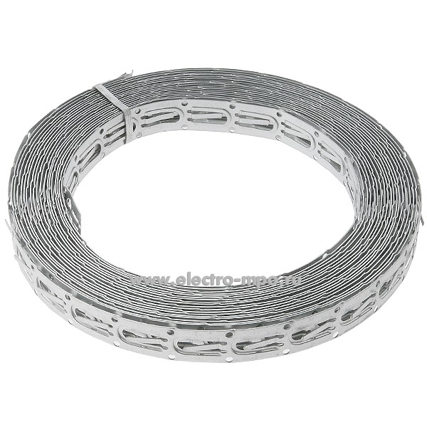 П9485. Лента ТМ12 стальная 20х0,5мм для крепления кабеля шаг-2,5см L=10м (Россия)