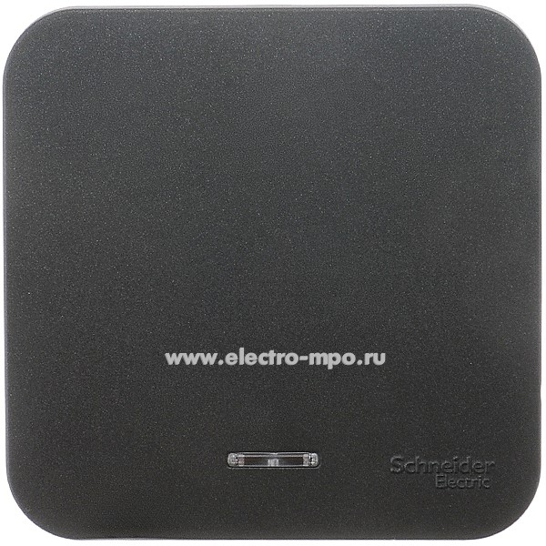 Ю4566. Выключатель Blanca BLNVA101116 1 кл. с подсветкой о/п антрацит (Systeme Electric)