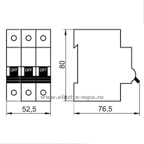 К7527. Автоматический выключатель HL-C40/3 40А/3п/ 4,5кА на Din-рейку 194795 (Eaton)
