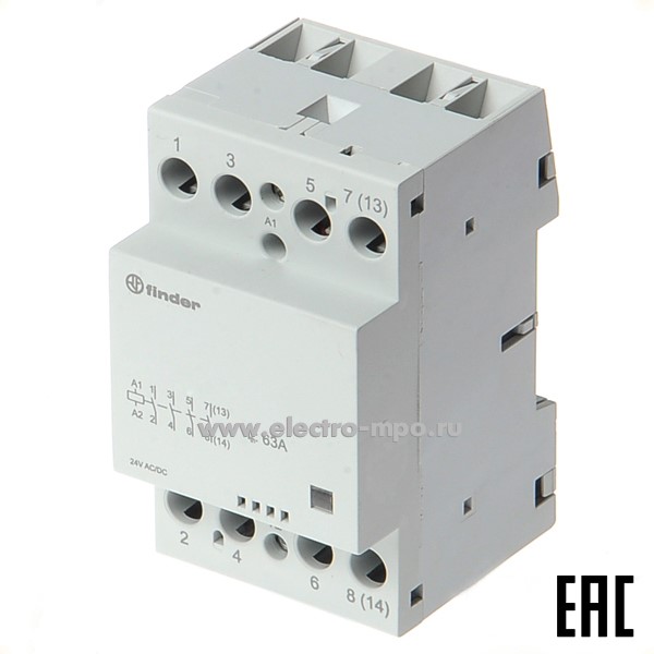 А94. Контактор 226400244610 модульный 24В АС/DC 63А 2з+2р серия 22 (Finder)