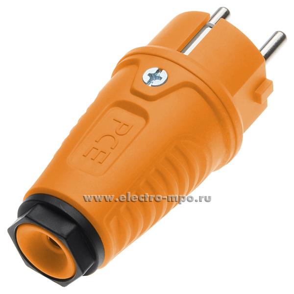 Р5656. Вилка 0511-os "евр" кабельная резиновая оранжевая IP54 (РСЕ Австрия)