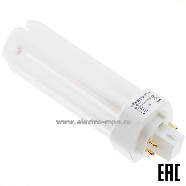 Л3477. Лампа 32Вт 23320 DULUX T/E 32W/840 GX24q-3 2250Лм 4000К компакт. люм. энергосберегающая (OSRAM)