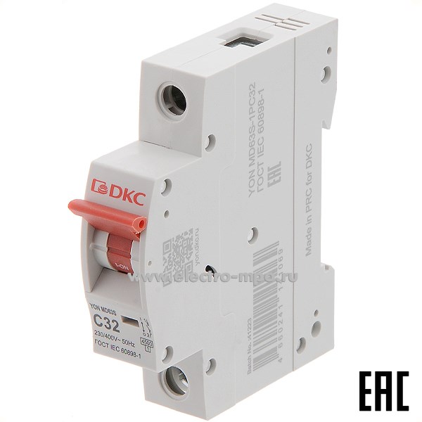 А2011. Автоматический выключатель YON max MD63S-1PC32 32А/1п/ 4,5кА на Din-рейку (ДКС)