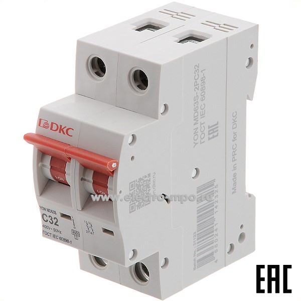 А2025. Автоматический выключатель YON max MD63S-2PC32 32А/2п/ 4,5кА на Din-рейку (ДКС)