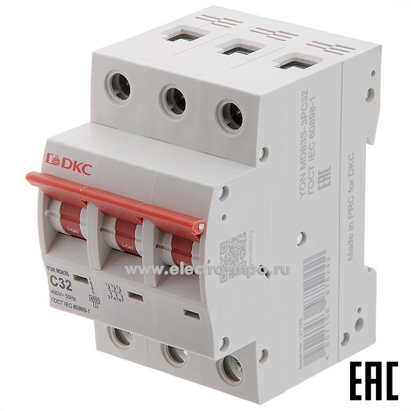 А2039. Автоматический выключатель YON max MD63S-3PC32 32А/3п/ 4,5кА на Din-рейку (ДКС)
