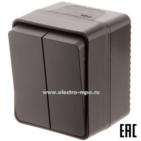 Ю5336. Выключатель AtlasDesign Profi54 ATN546051 2кл. IP54 о/п коричневый (Systeme Electric)