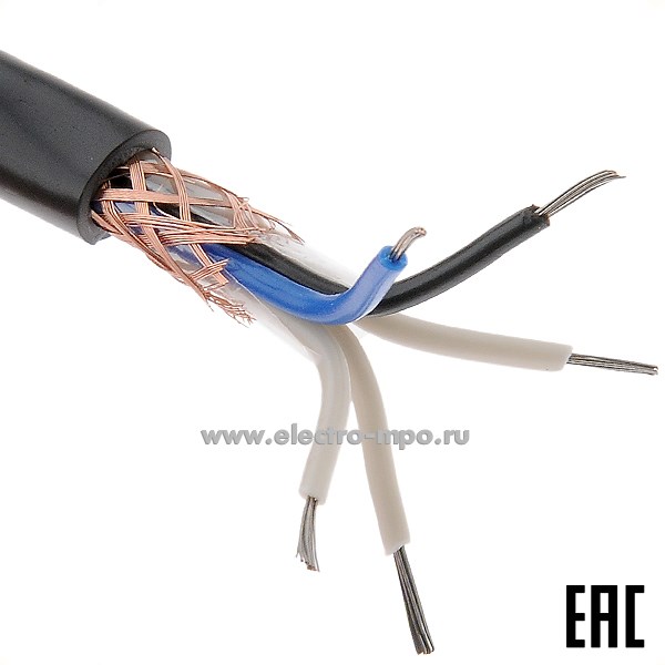 П1682. Кабель МКЭШ 5х0,35 кв.мм ГОСТ экранированный Dн=7,9 мм, Р=0,081 кг/м м (Автопровод, Беларускабель)