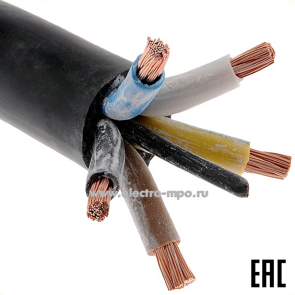 П3175. Кабель КГтп-ХЛ 5х16,0 кв.мм ГОСТ термоэластопласт Dн=23,7мм, Р=1кг/м (Брэкс Брянск)