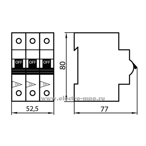 А0407. Автоматический выключатель PL7-D10/3 10А/3п/ 10кА на Din-рейку 263419 (Eaton/Moeller)