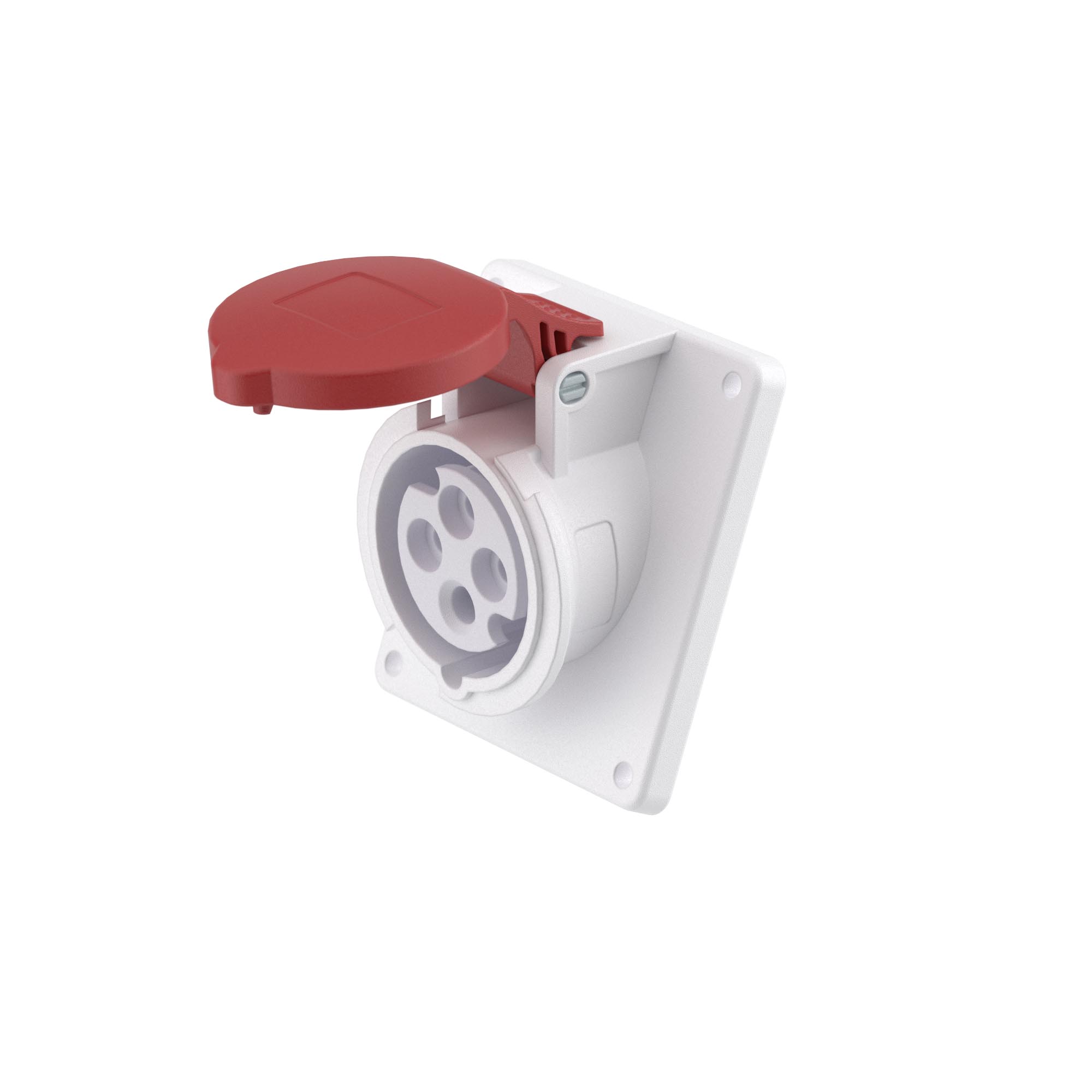 Р57. Розетка DIS4133266 панельная с наклоном PAS IP44 32А 3P+E 400В (ДКС)