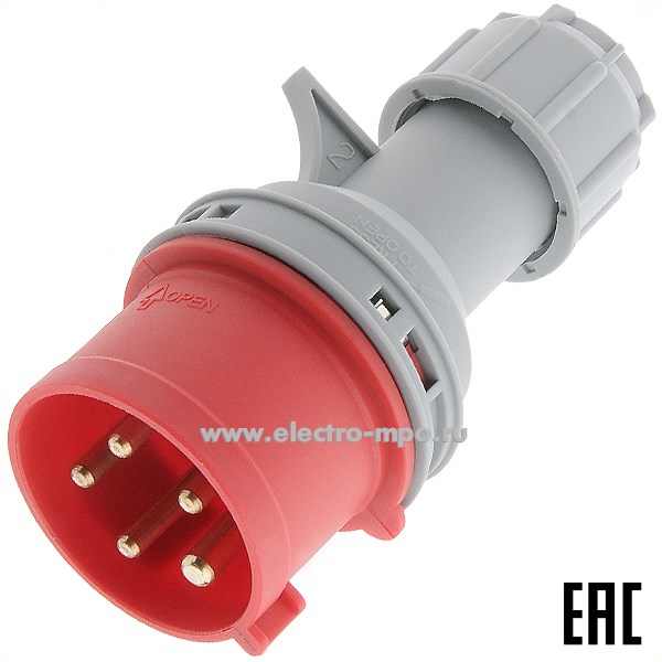 Ю5925. Вилка YS CEE-015N кабельная 3P+N+E 16А 415В IP44 с сальником (Электромонтаж)