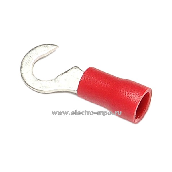Г8597. Наконечник 66654 НИК 1,5-5 медный 1,5мм2 крюковой изолированный красный, ПВХ (КВТ)