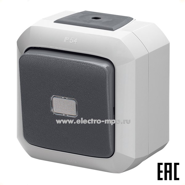 Ю1547. Переключатель Variant+ 2CHN580752C4517 3558N-C07511S 1кл. перекр. с линзой IP54 о/п серый (АВB)