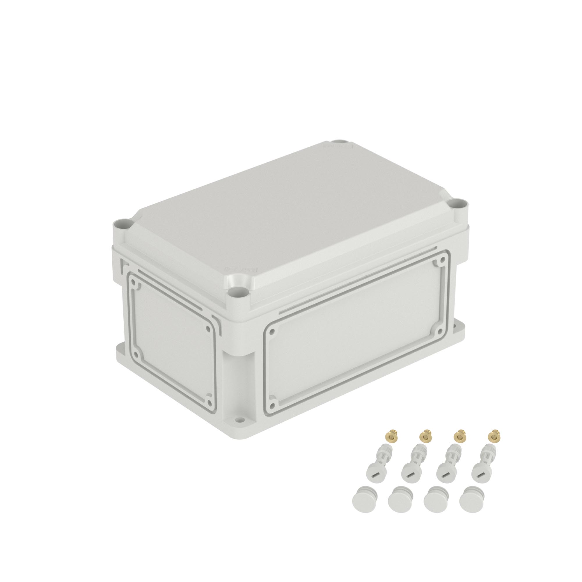 Е10. Корпус 532310 RAM box без МП 300х200х160 мм, с фланцами, непрозрачная крышка высотой 35  (ДКС)