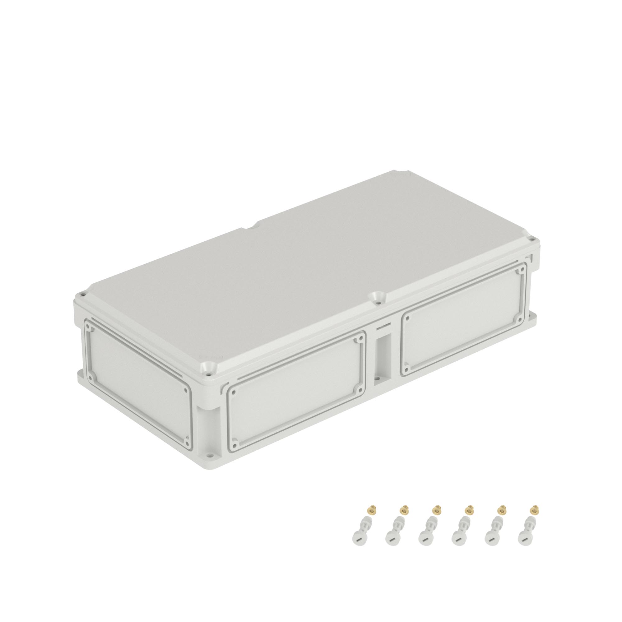 Е10. Корпус 563210 RAM box без МП 600х300х146 мм, с фланцами, непрозрачная крышка высотой 21  (ДКС)