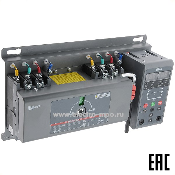 Б2426. Устройство автоматического ввода резерва АВР-301 (АВР) 3ф 63А 41007DEK с контроллером (DEKraft)