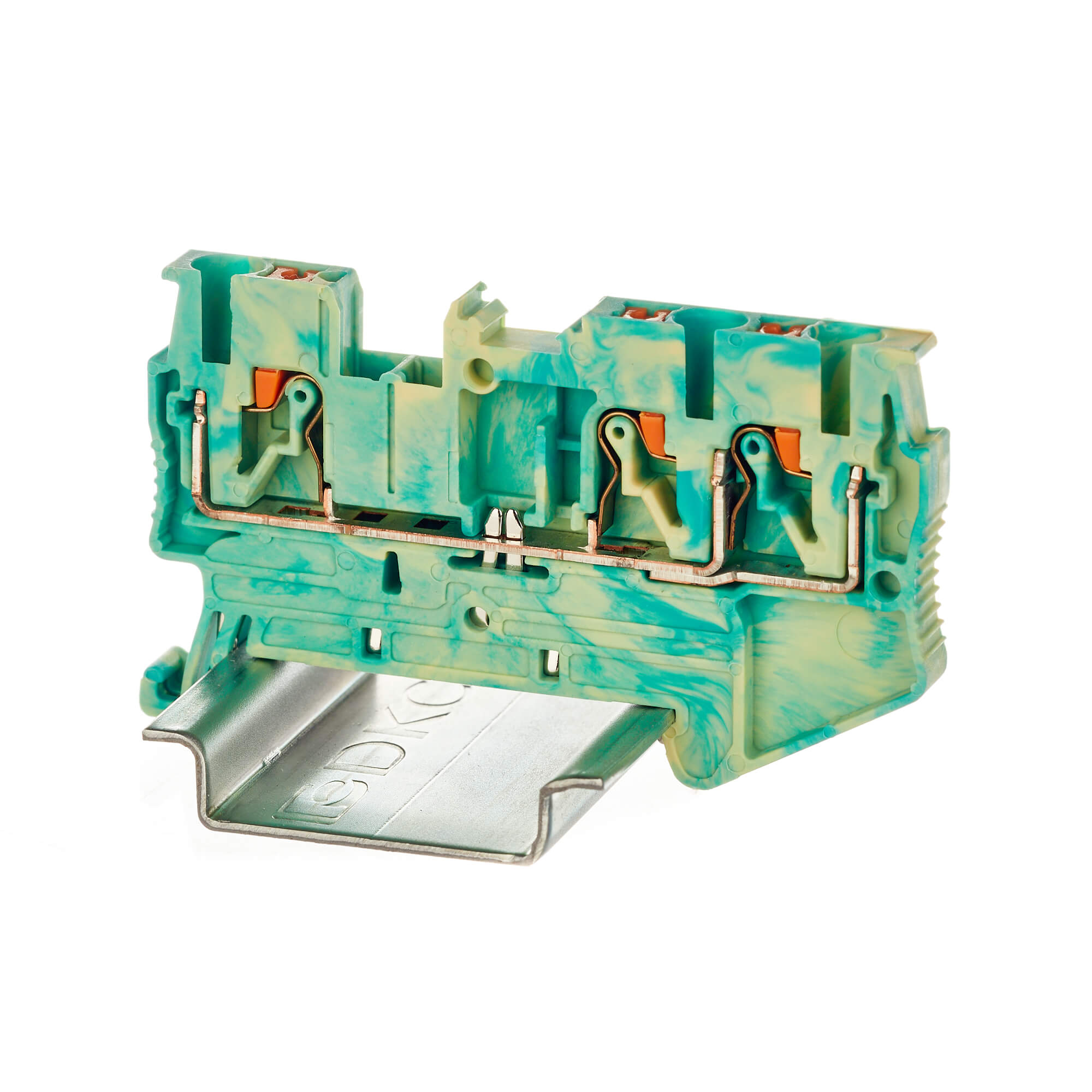 К23. Клемма VPR-2.5-TWIN-PE-YG заземления, зажим push-in, 3 точки подключения, 2.5  (ДКС)